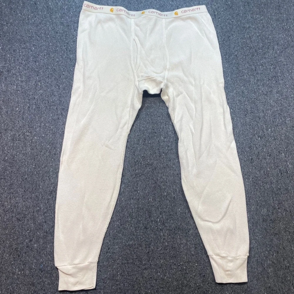 Carhartt Thermal Long Johns Sz 2XL Mens White Waffle Knit Base Layer K57 Pants